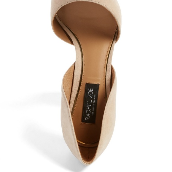 New RACHEL ZOE Suede Pump Metallic Heel 11=10 Nude - Picture 4 of 14
